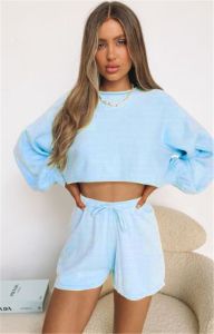 Round Neck Crop Two Piece Short Set #81025 sold by Goodnight Macaroon