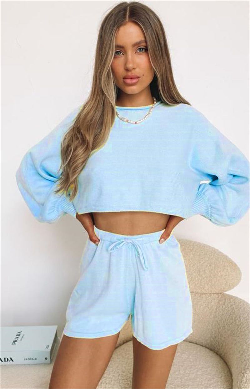 Round Neck Crop Two Piece Short Set #81025 sold by Goodnight Macaroon product image thumbnail 7