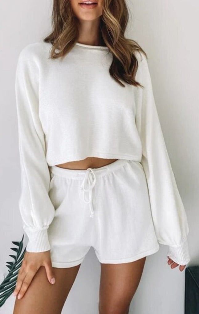 Round Neck Crop Two Piece Short Set #81025 sold by Goodnight Macaroon