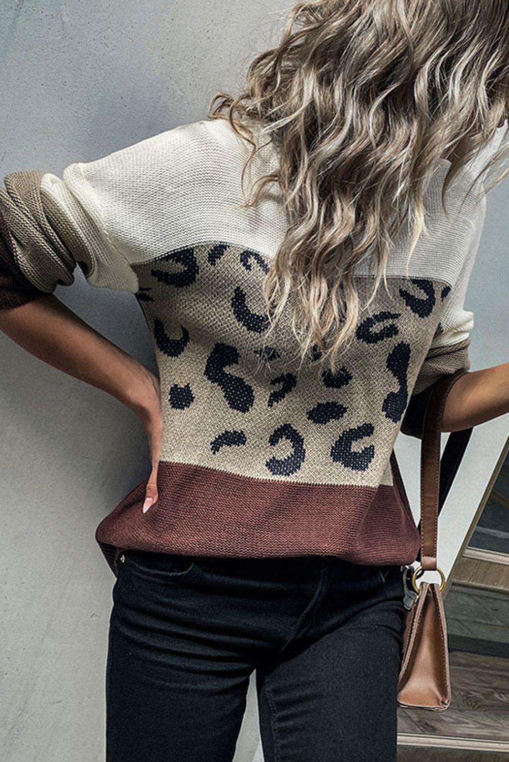 'Sue' Leopard Colorblock Sweater sold by Goodnight Macaroon product image thumbnail 2