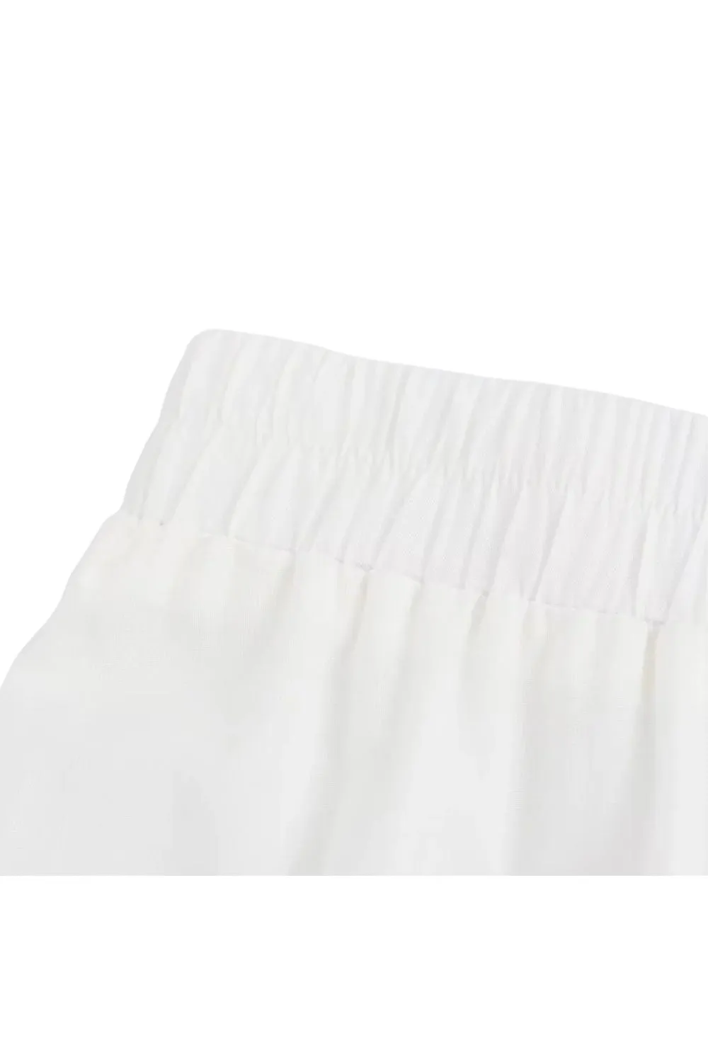 ‘Poppy’ Embroidered White Elastic Waist Midi Skirt sold by Goodnight Macaroon product image thumbnail 3