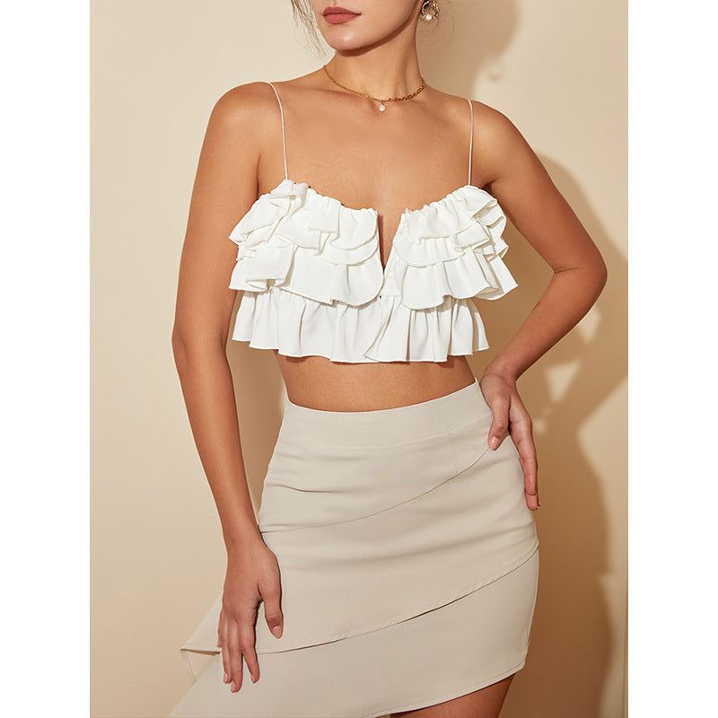 Pleated Ruffled Tube Top #162210 sold by Goodnight Macaroon product image thumbnail 5
