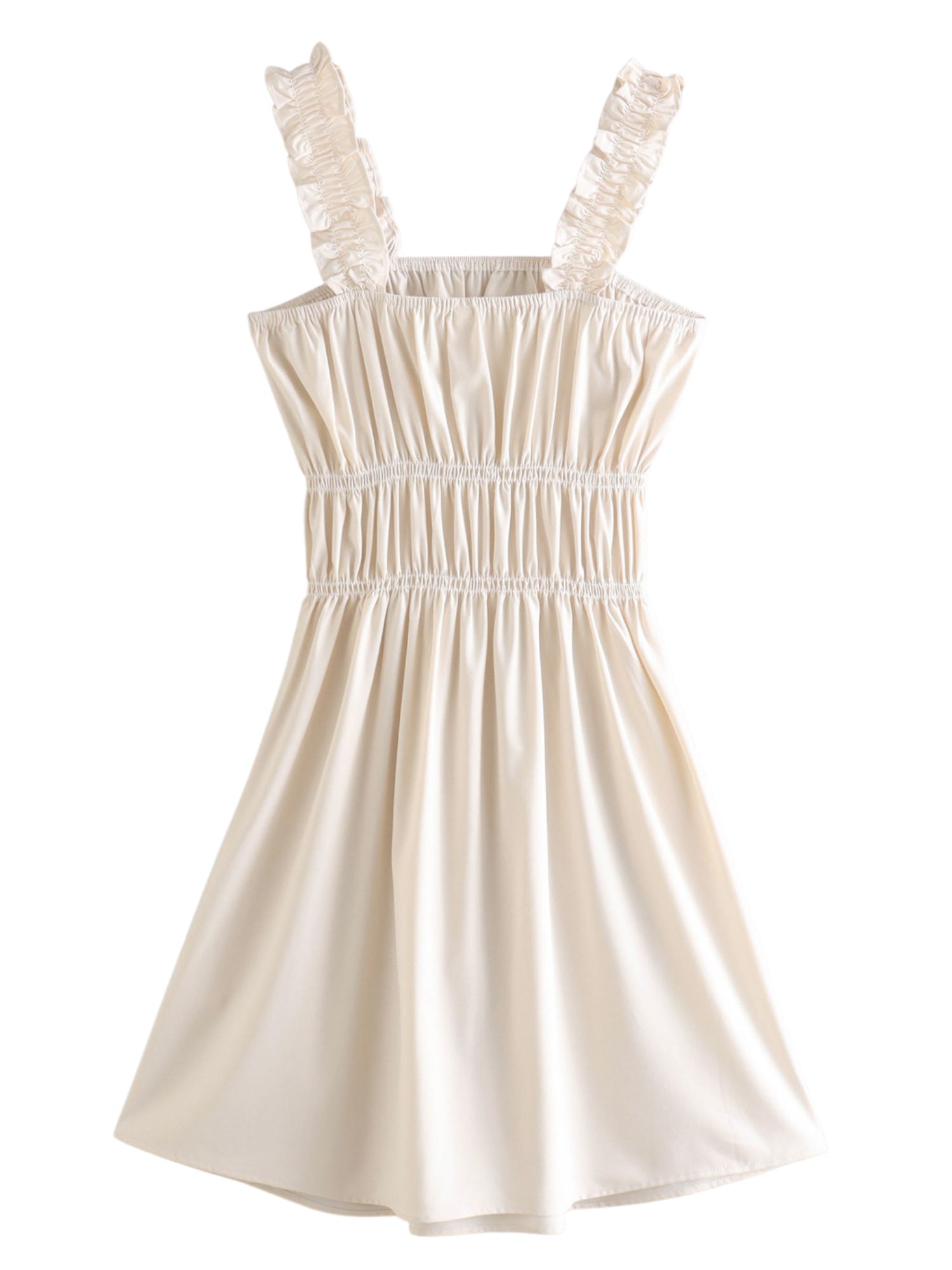 'Yuki' Square Neck Ruched Ruffled Mini Dress sold by Goodnight Macaroon product image thumbnail 2