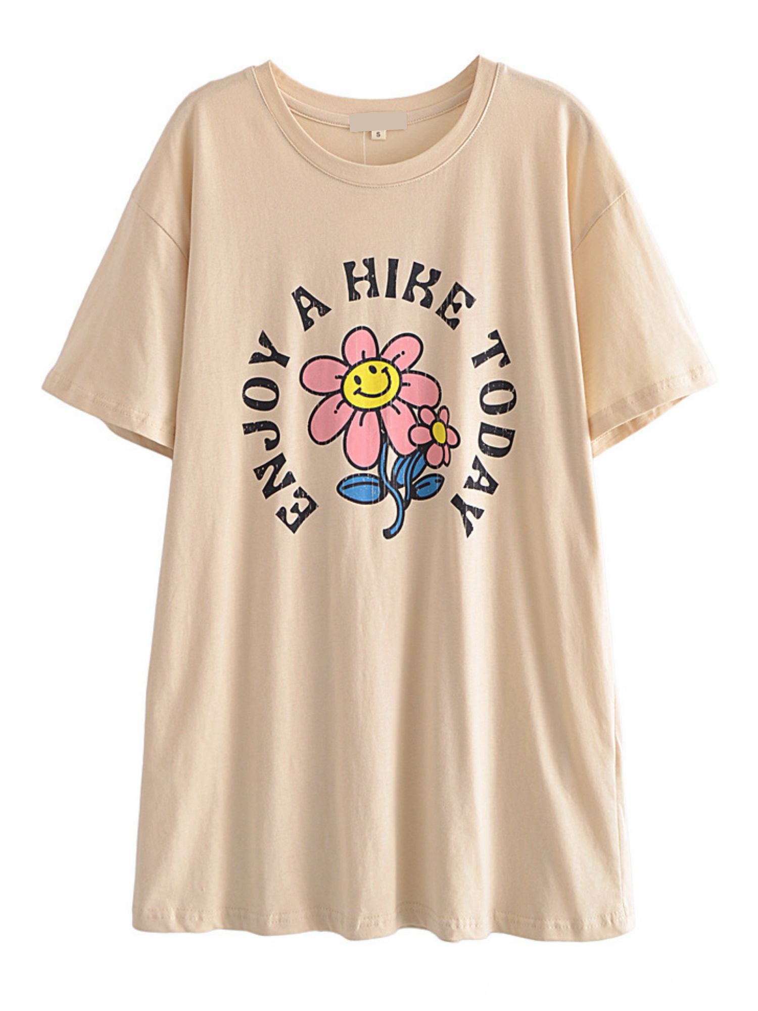 'Kat' Sunflower Printed Oversized T-shirt sold by Goodnight Macaroon