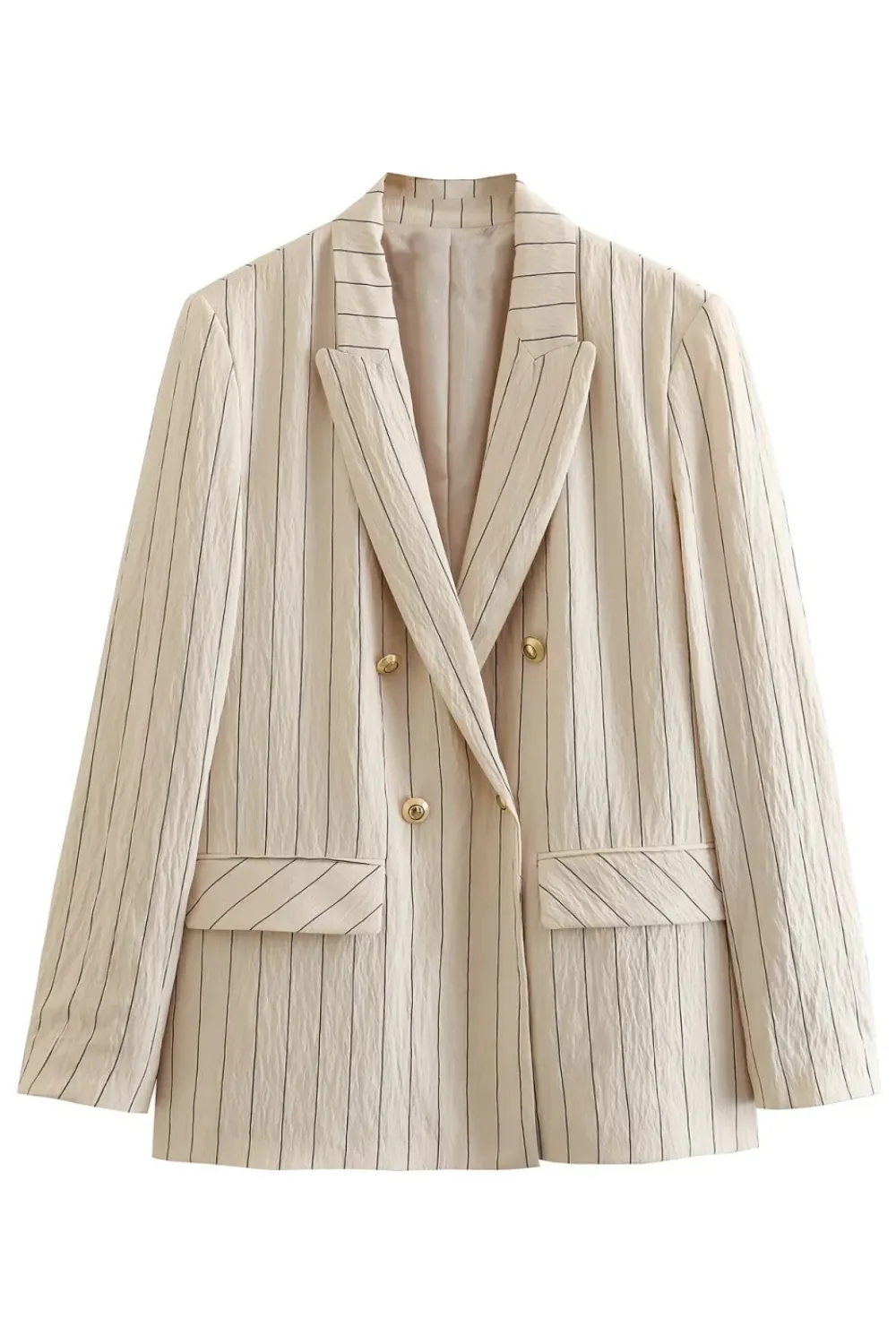 'Emory' Stripe Double-Breasted Suit Blazer sold by Goodnight Macaroon