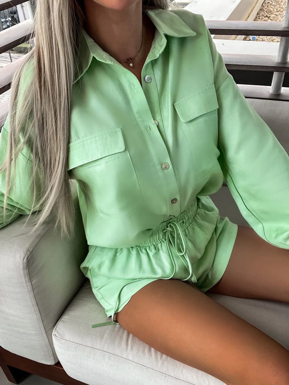 Classic Shirt Two-Piece Set sold by Goodnight Macaroon product image thumbnail 4