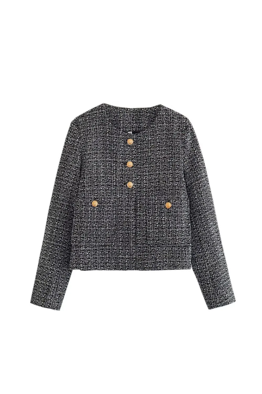’Marley‘ Textured Button-Front Short Jacket sold by Goodnight Macaroon product image thumbnail 2