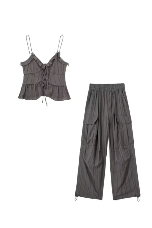 ‘Nina’ Tiered Strap Top & Cargo Pants (Sold Separately) sold by Goodnight Macaroon