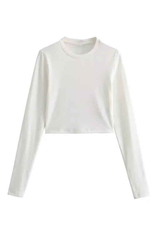 'Christy' Long Sleeve Cropped T-Shirt (2 Colors) sold by Goodnight Macaroon