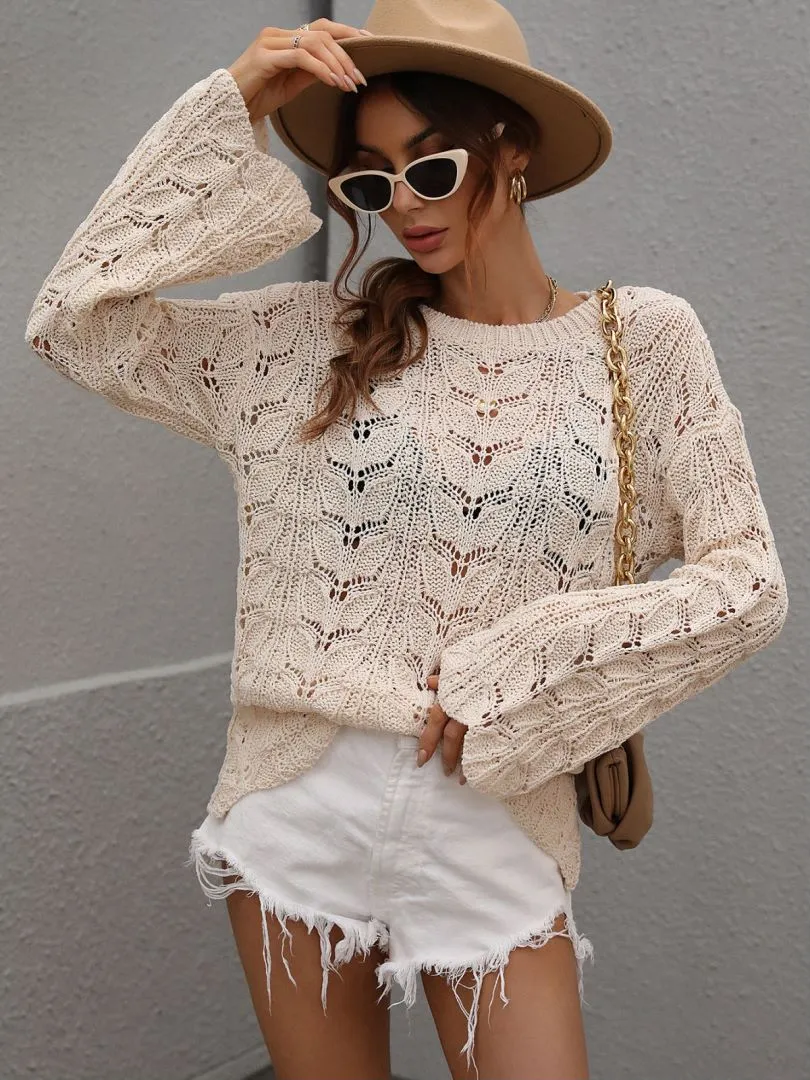 Openwork Dropped Shoulder Knit Top sold by Goodnight Macaroon product image thumbnail 3