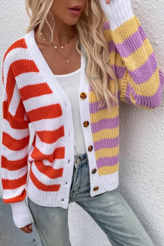 'Charlotte' Striped Color Block Button Down Cardigan (3 Colors) sold by Goodnight Macaroon