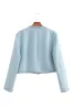 ‘Brooklynn’ Chic Button-Embellished Round-Neck Cropped Jacket sold by Goodnight Macaroon