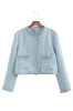 ‘Brooklynn’ Chic Button-Embellished Round-Neck Cropped Jacket sold by Goodnight Macaroon