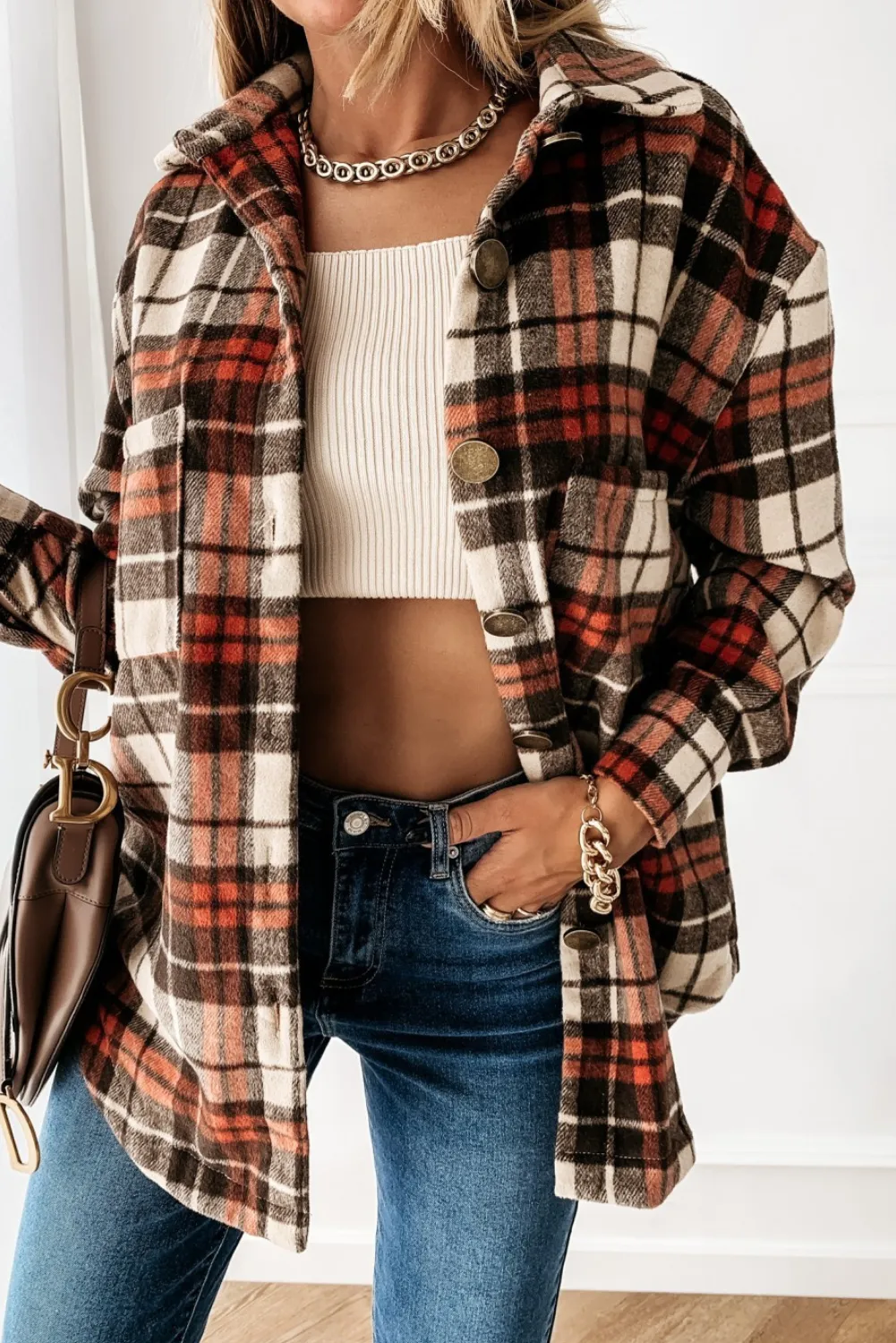 'Elizabeth' Checked Shacket (4 Colors) sold by Goodnight Macaroon product image thumbnail 2