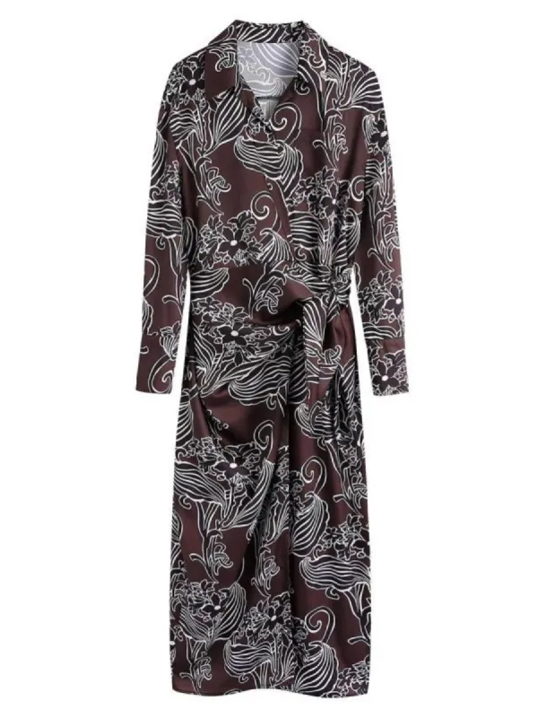 'Tatum' Polo Floral Printed Twisted Maxi Dress sold by Goodnight Macaroon
