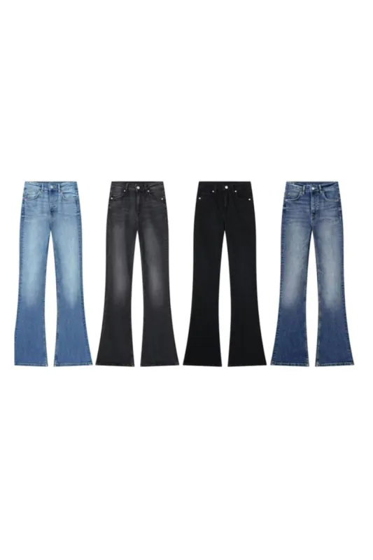 ‘Margarita’ Mid-Rise Long Flared Jeans sold by Goodnight Macaroon