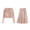 Satin Crop Top and Skirt Set #137109 sold by Goodnight Macaroon