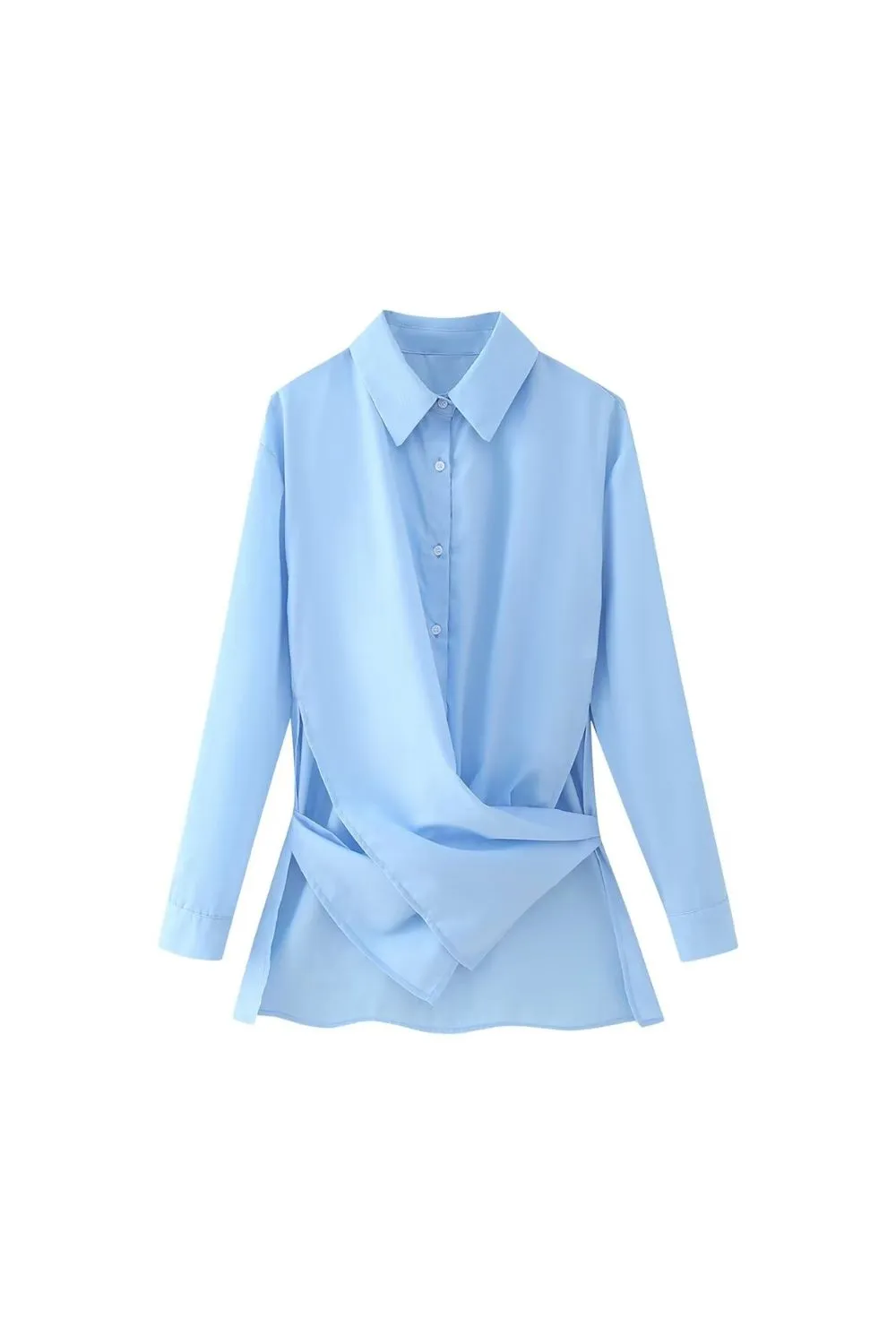 'Poppy' Tie-front Long Sleeve Shirt sold by Goodnight Macaroon