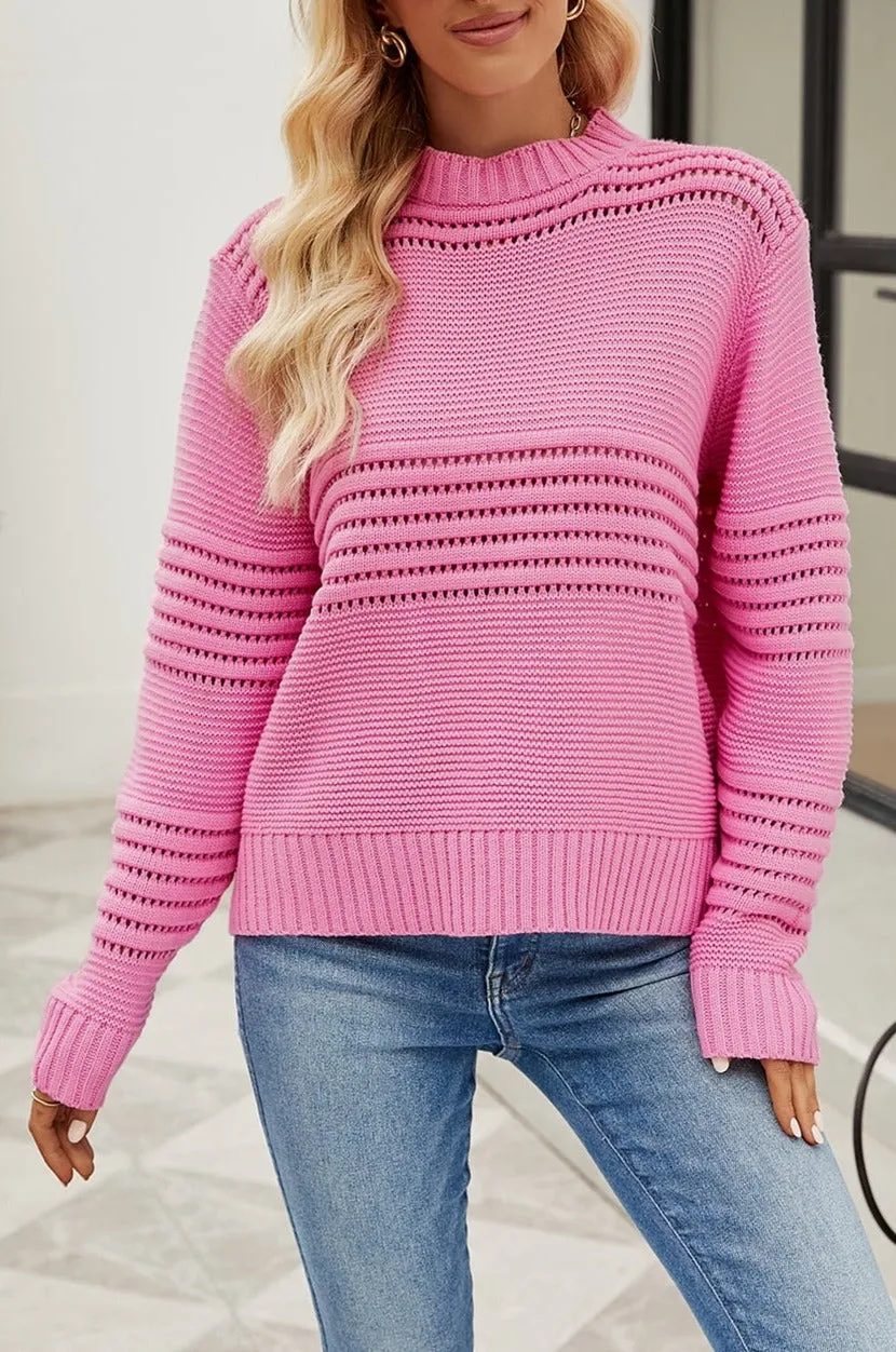 Round Neck Opnework Long Sleeve Pullover Sweater sold by Goodnight Macaroon