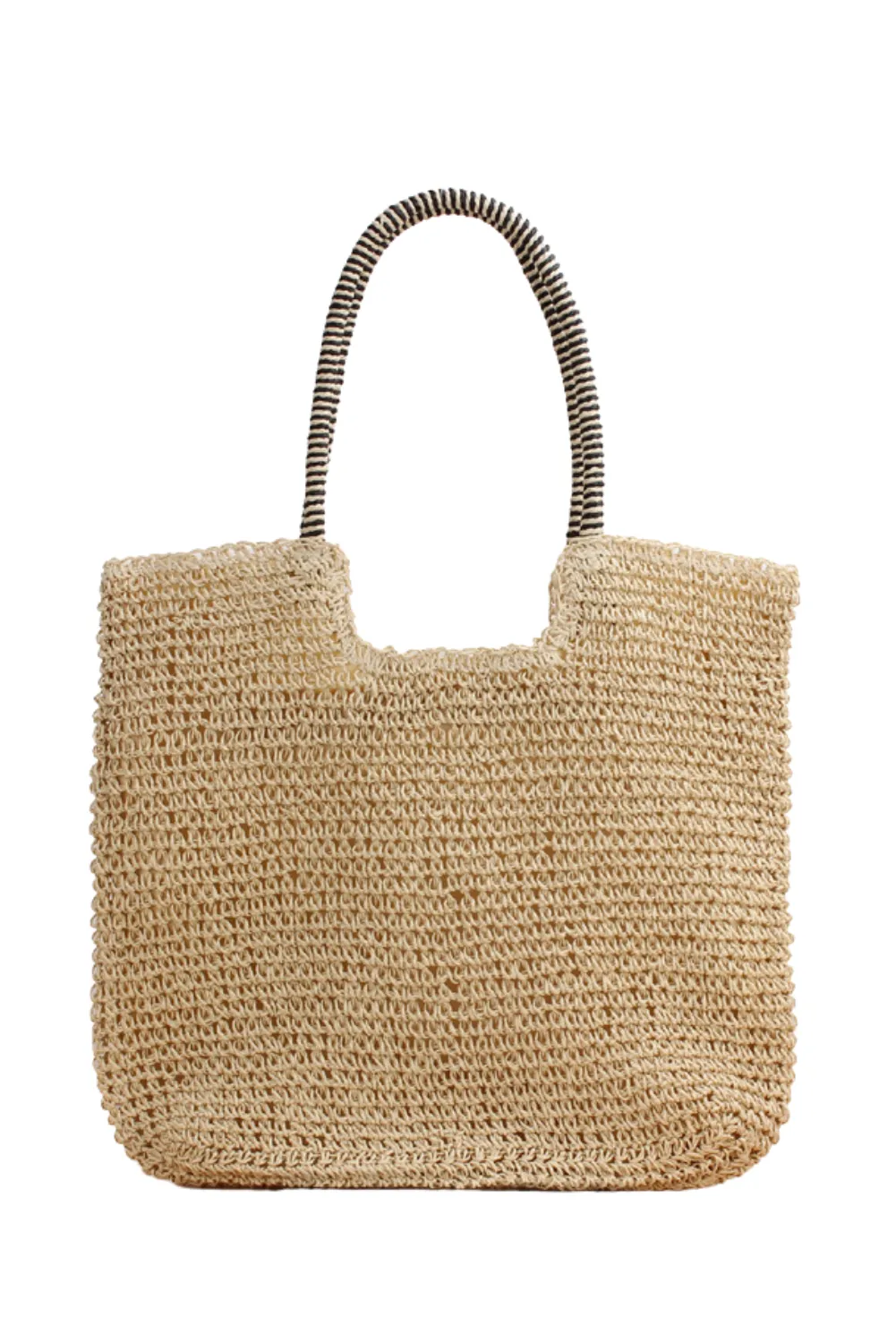 'Bailey' One-Shoulder Straw Beach Bag (2 Colors) sold by Goodnight Macaroon product image thumbnail 2