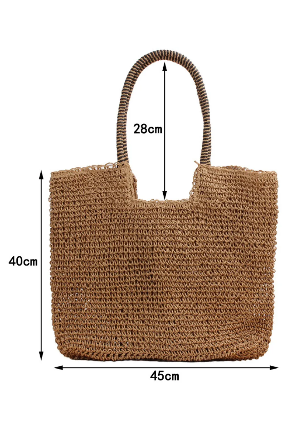 'Bailey' One-Shoulder Straw Beach Bag (2 Colors) sold by Goodnight Macaroon product image thumbnail 3