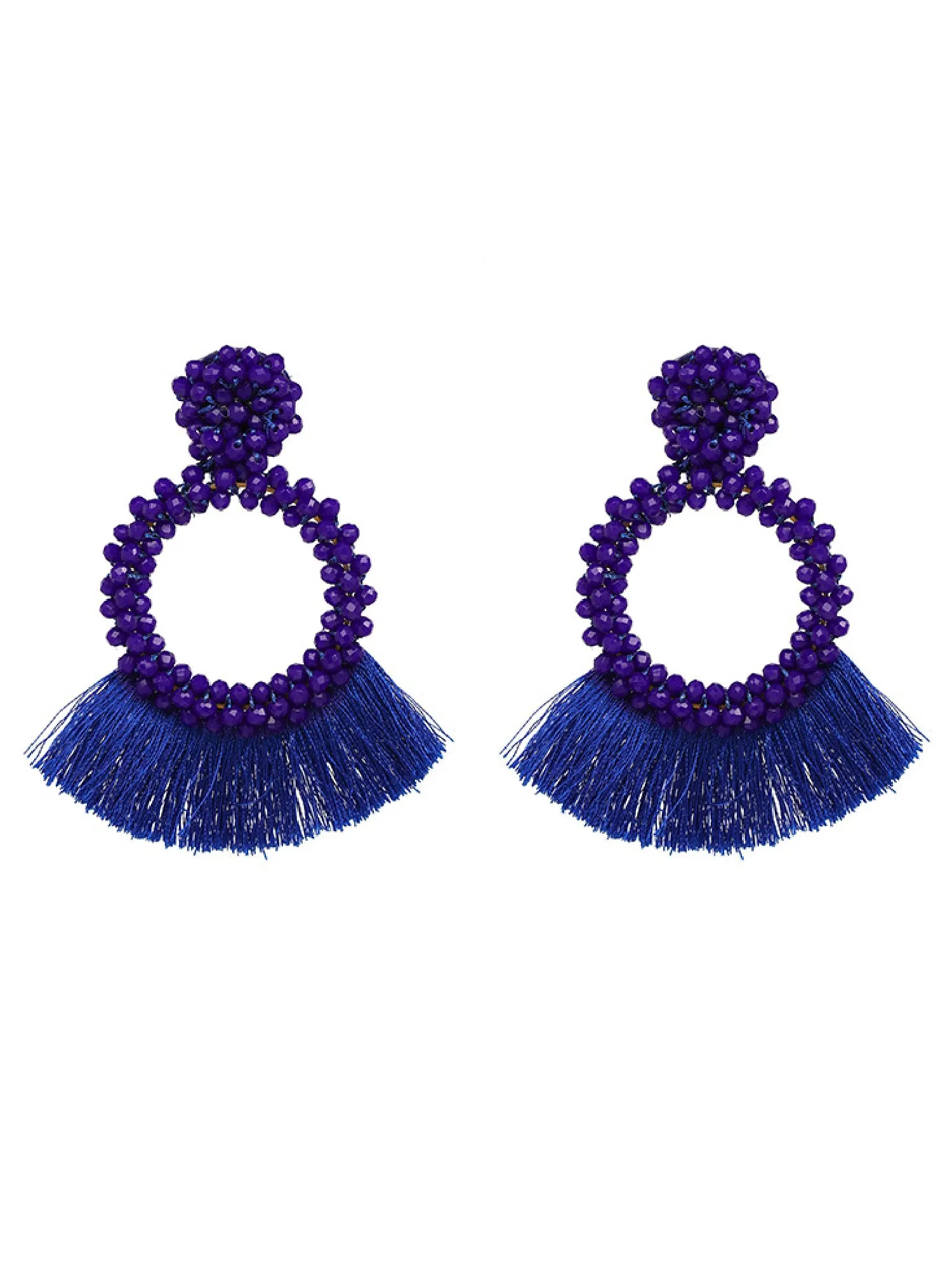 'Carras' Beaded Tassels Drop Earrings (5 Colors) sold by Goodnight Macaroon product image thumbnail 5