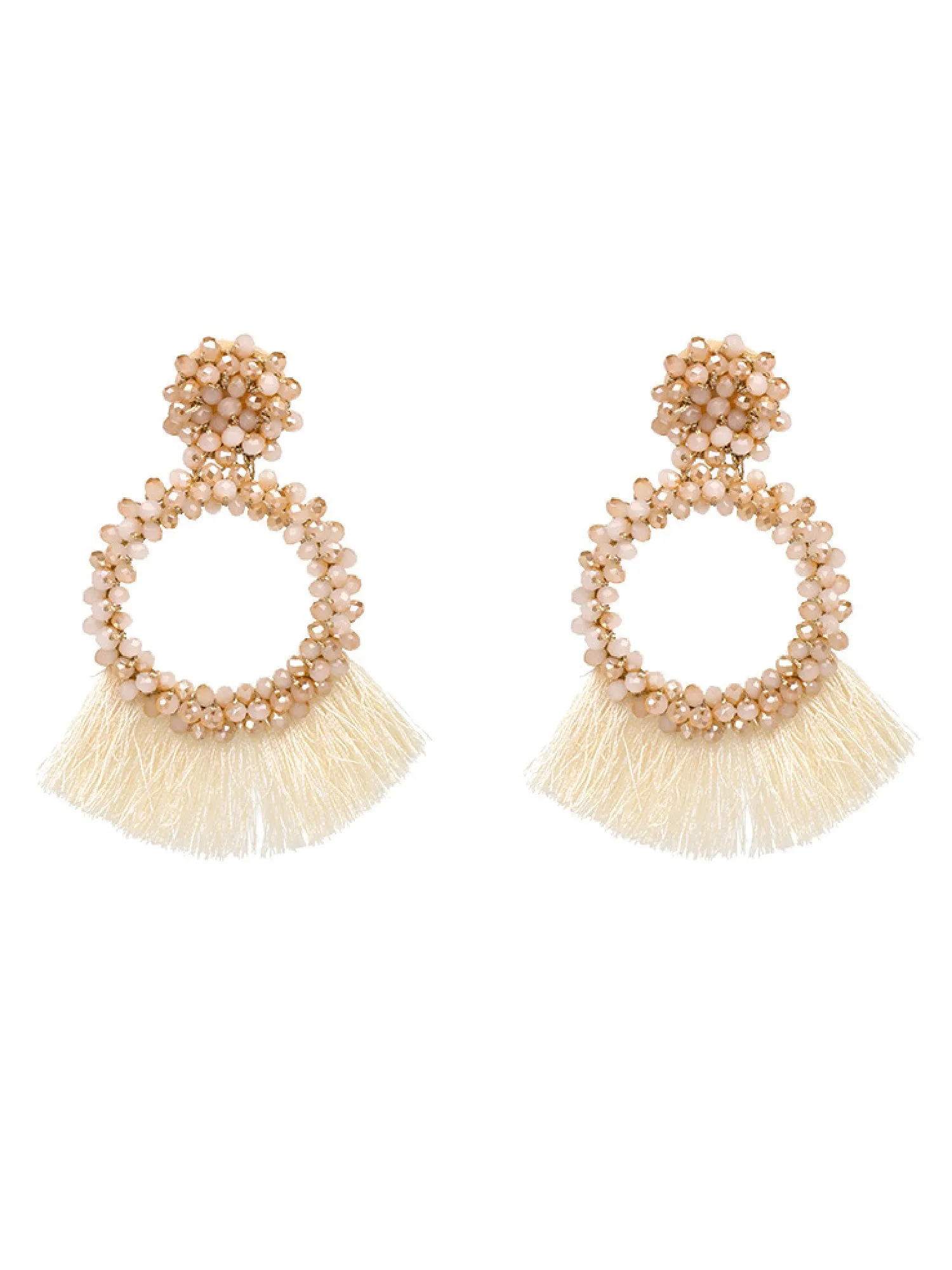 'Carras' Beaded Tassels Drop Earrings (5 Colors) sold by Goodnight Macaroon