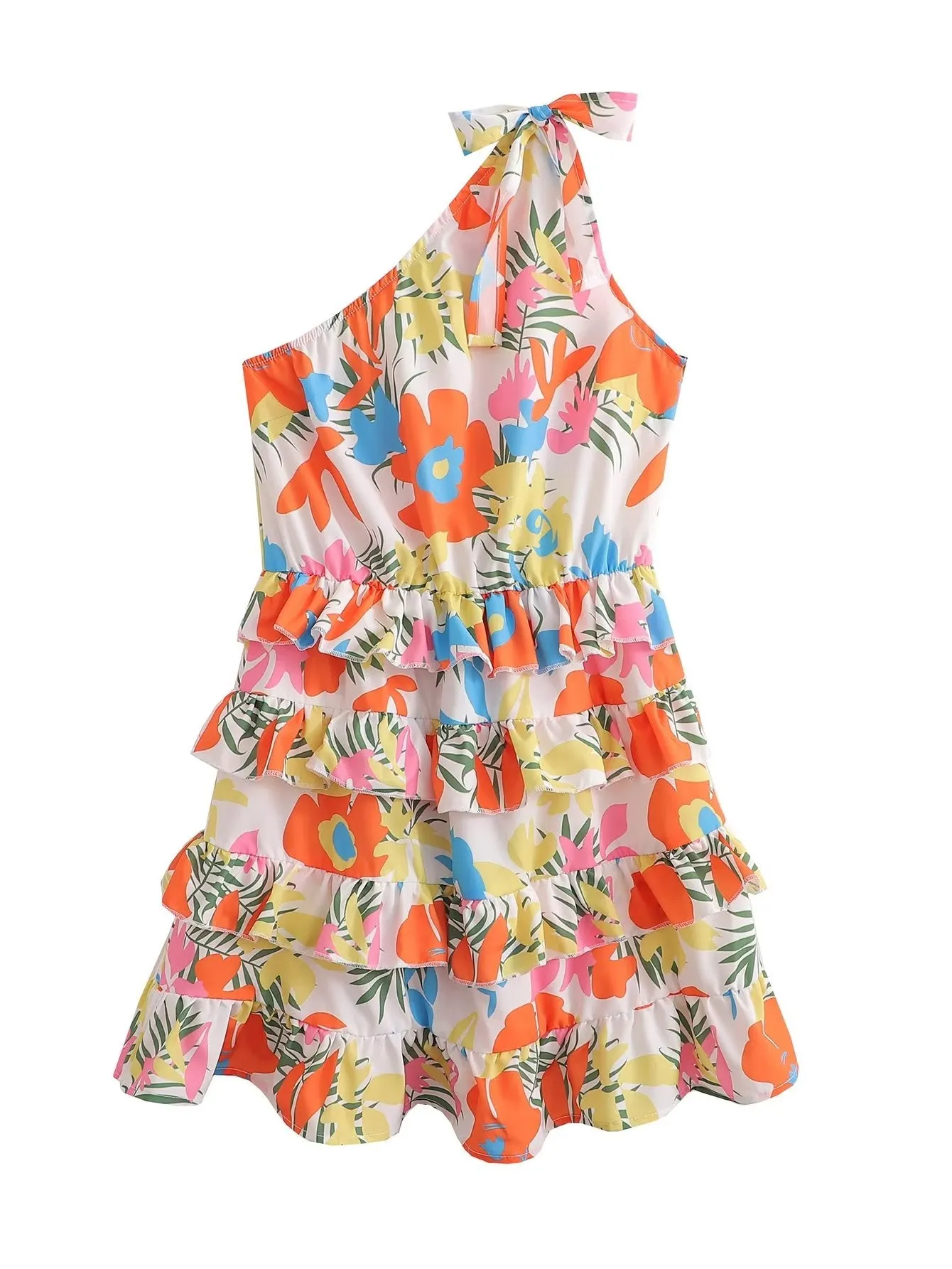 'Eden' Floral One Shoulder Tiered Dress sold by Goodnight Macaroon
