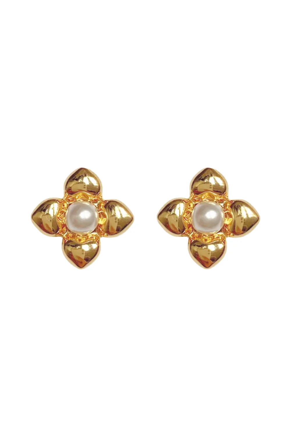 'Laurel' Flower Pearl Earrings sold by Goodnight Macaroon