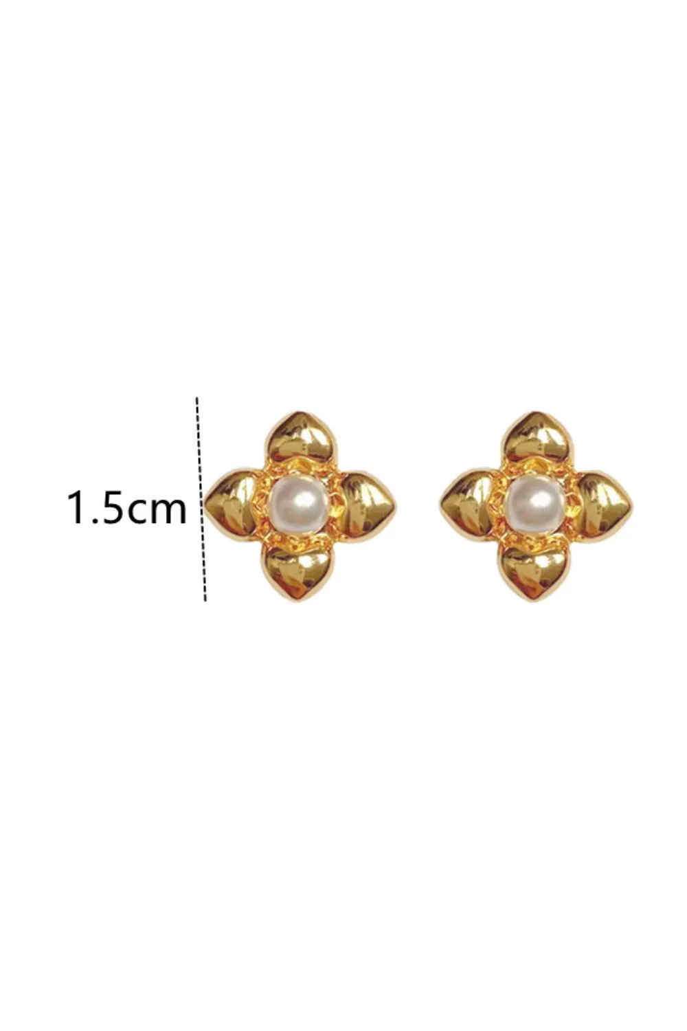 'Laurel' Flower Pearl Earrings sold by Goodnight Macaroon product image thumbnail 3