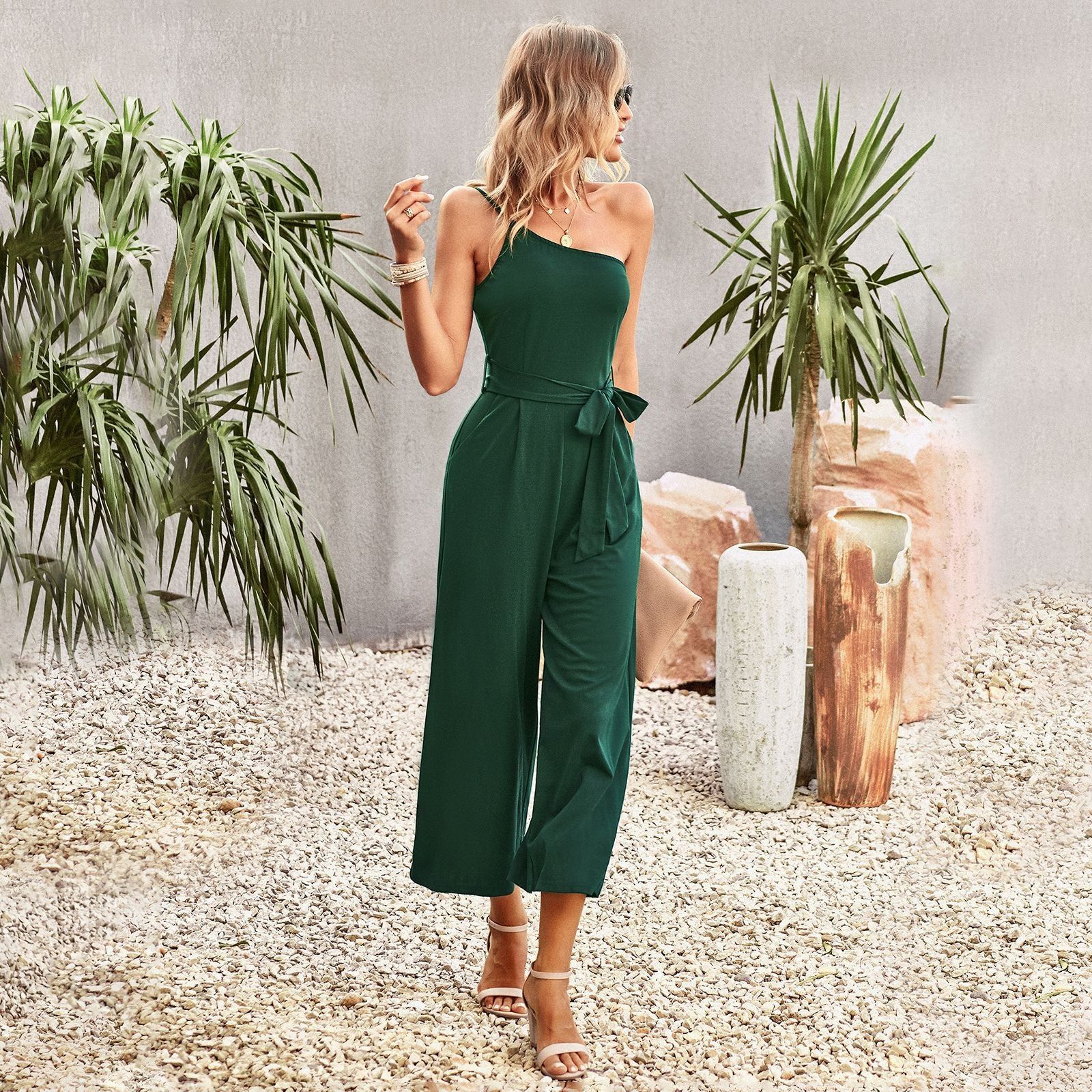 'Nila' Belted Cropped Jumpsuit #170836 sold by Goodnight Macaroon product image thumbnail 2