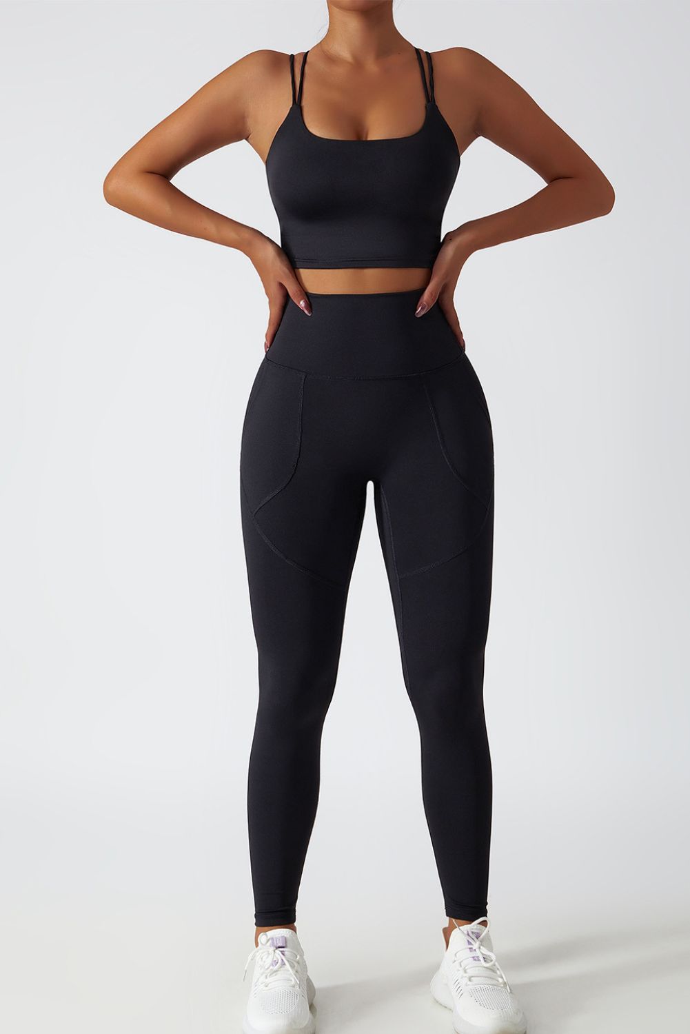 'Della' Yoga Bra & High-Waist Legging Set (6 Colors) sold by Goodnight Macaroon product image thumbnail 2