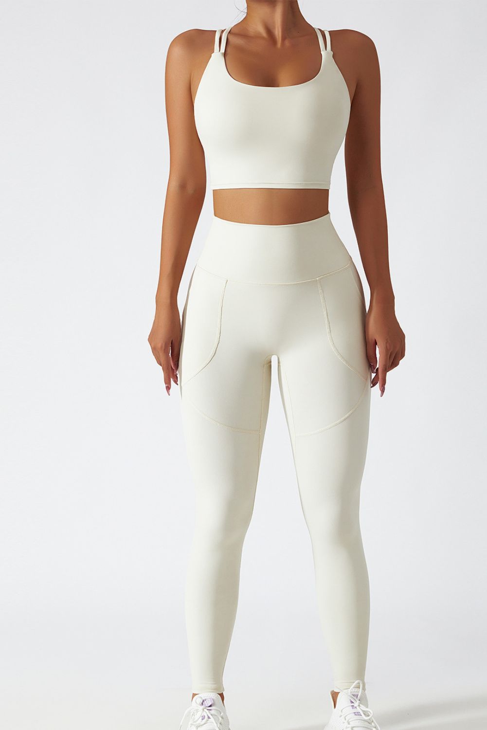 'Della' Yoga Bra & High-Waist Legging Set (6 Colors) sold by Goodnight Macaroon product image thumbnail 3