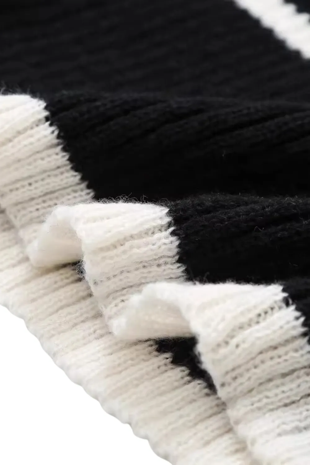 'Bella' Mock Neck Striped Knitted Sweater sold by Goodnight Macaroon product image thumbnail 3