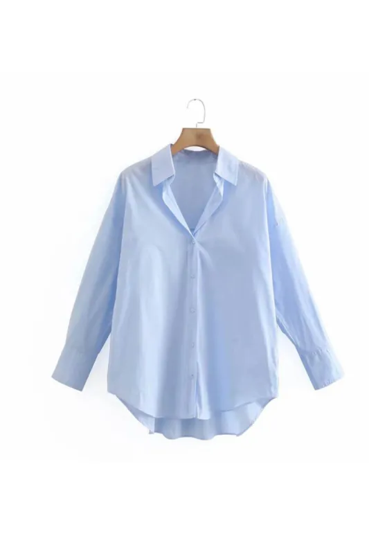 ‘Martha’ Turn-down Collar Loose Fit Long Sleeve Shirt made by Goodnight Macaroon
