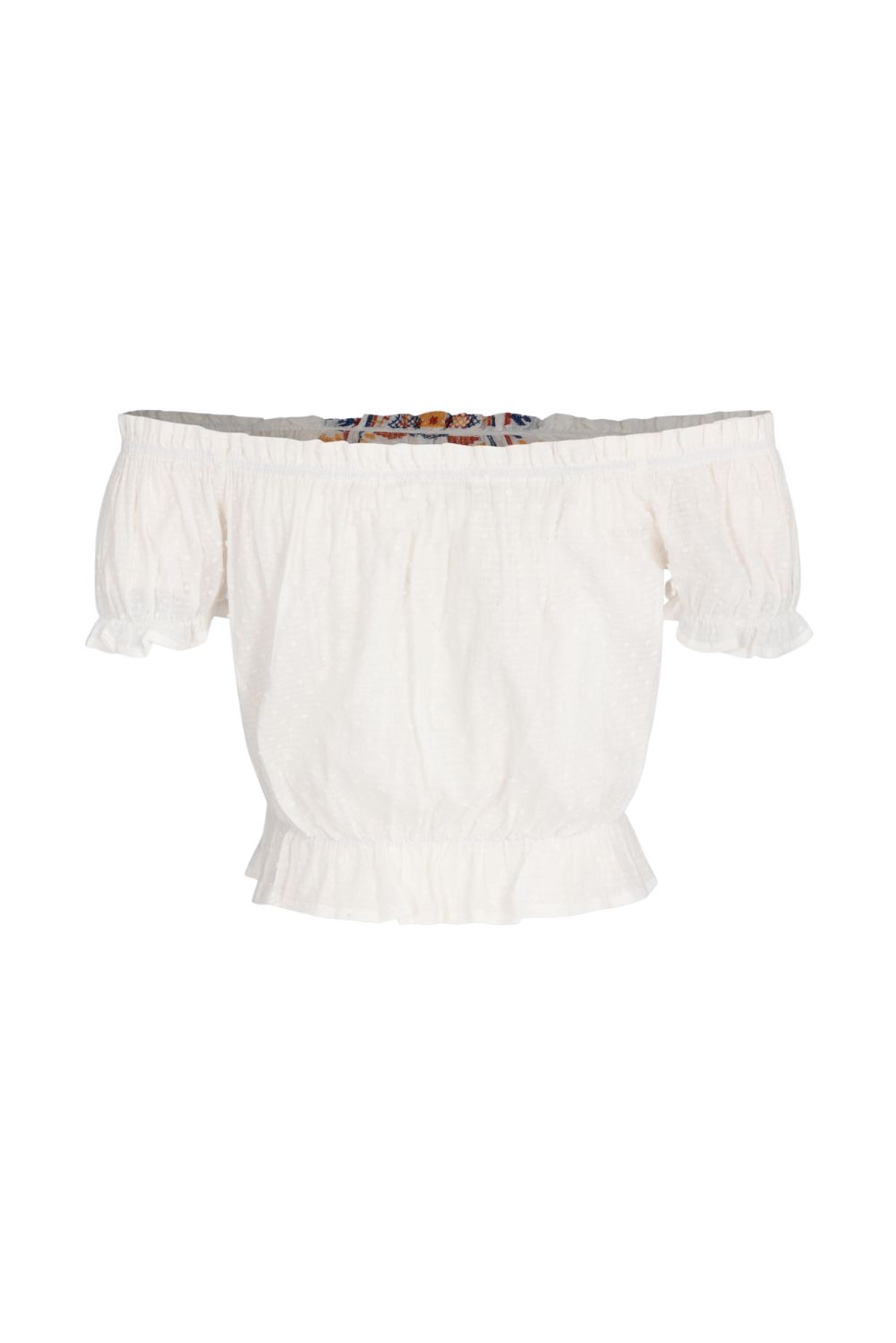 Embroidery Off Shoulder Crop Top #152776 sold by Goodnight Macaroon product image thumbnail 2