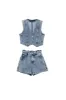 ' Daniel ' Denim Vest & High-Waist Shorts Combo (Sold Separately) sold by Goodnight Macaroon