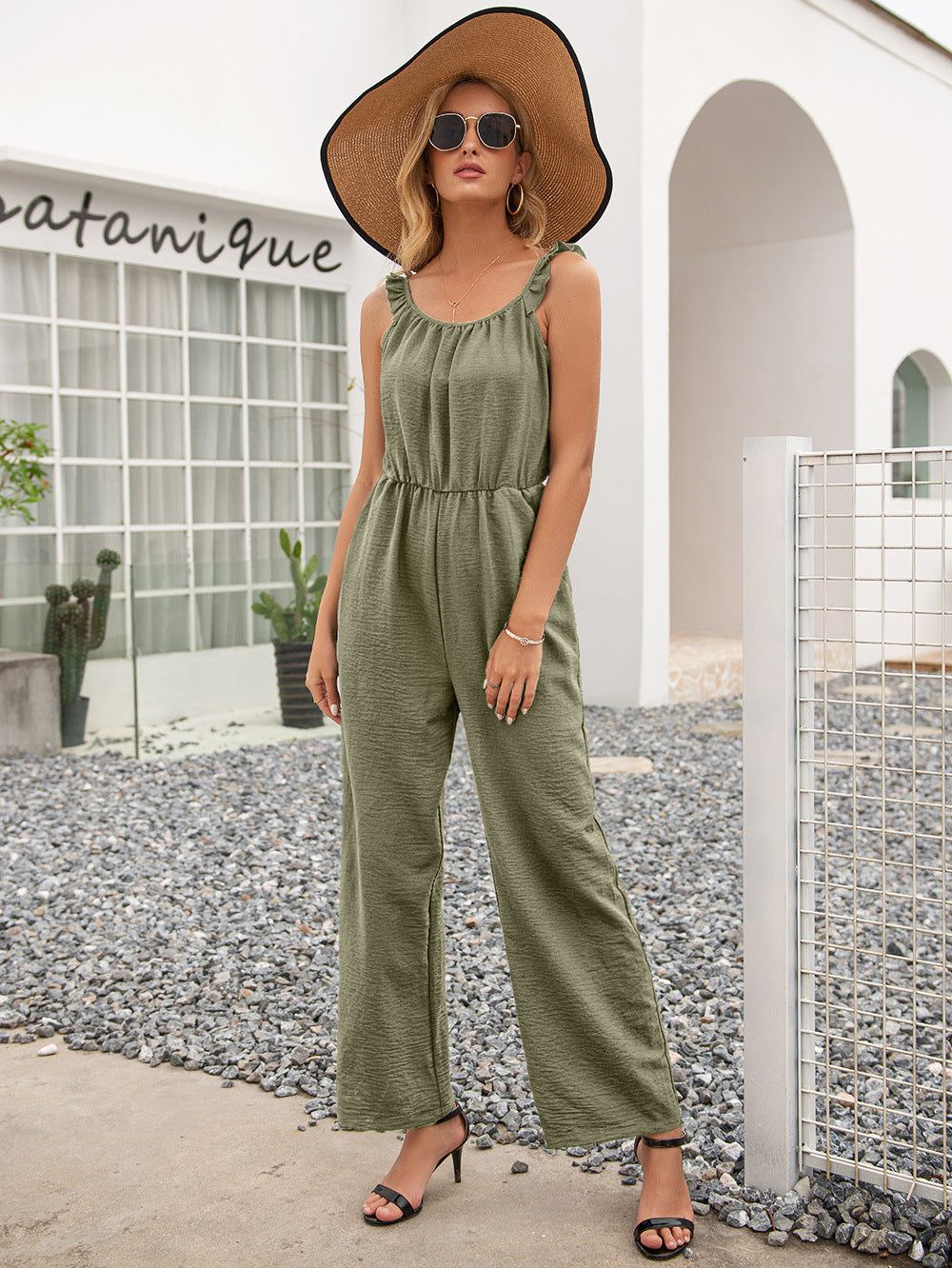 'Fionna' Sleeveless Cropped Jumpsuit #12095 sold by Goodnight Macaroon product image thumbnail 6