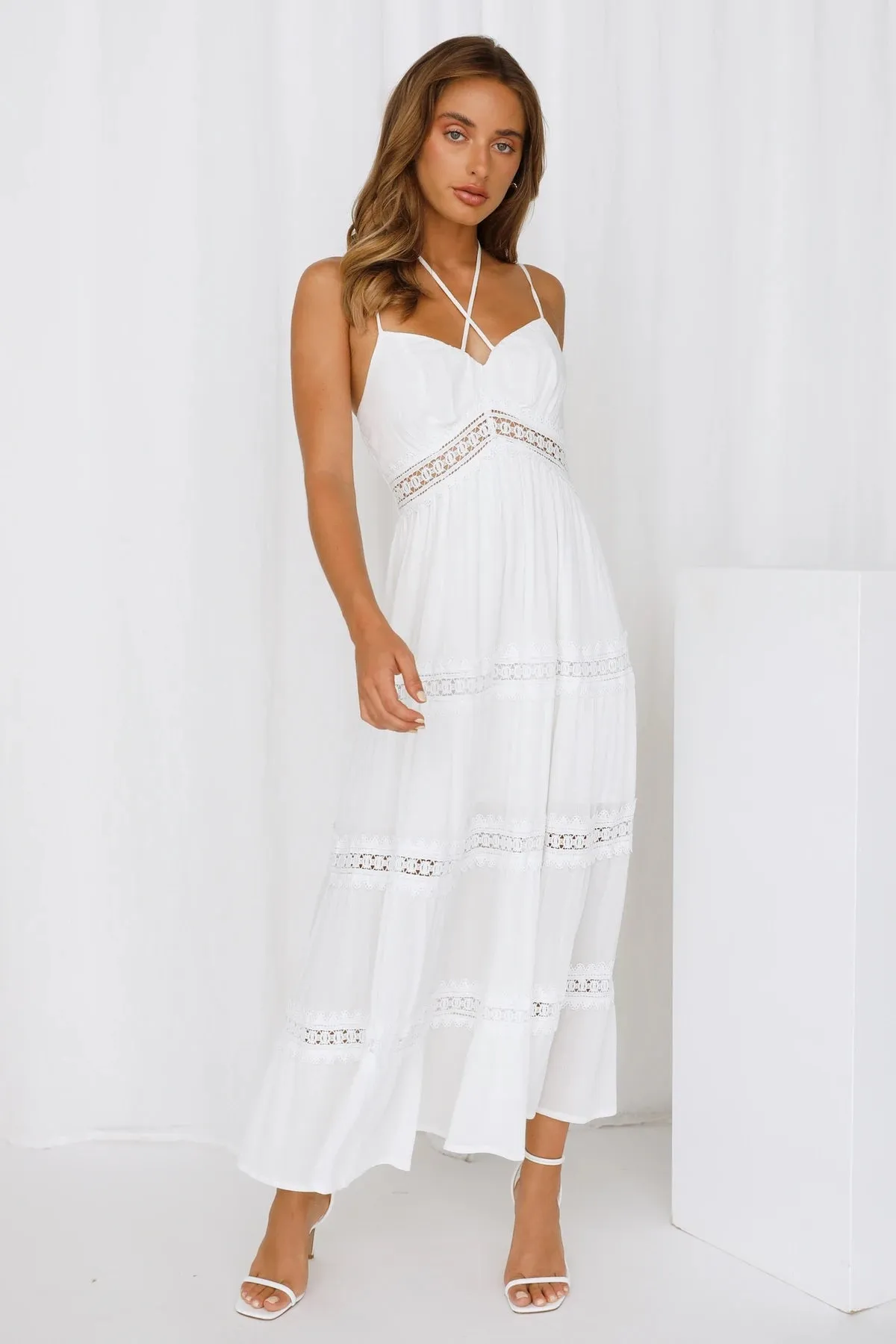 V-Neck Laced Maxi Dress #107624 sold by Goodnight Macaroon product image thumbnail 3