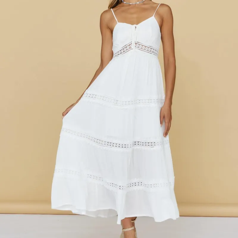 V-Neck Laced Maxi Dress #107624 sold by Goodnight Macaroon