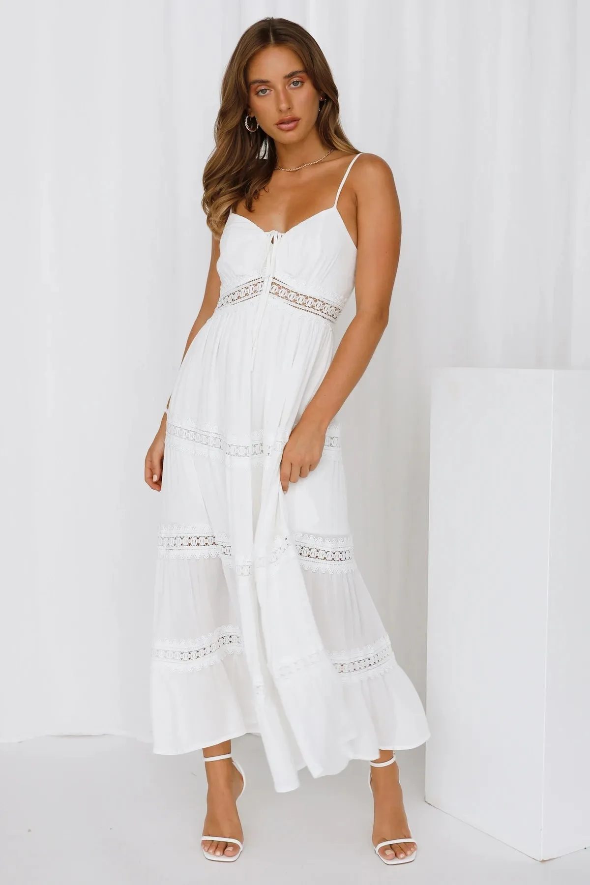 V-Neck Laced Maxi Dress #107624 sold by Goodnight Macaroon product image thumbnail 5