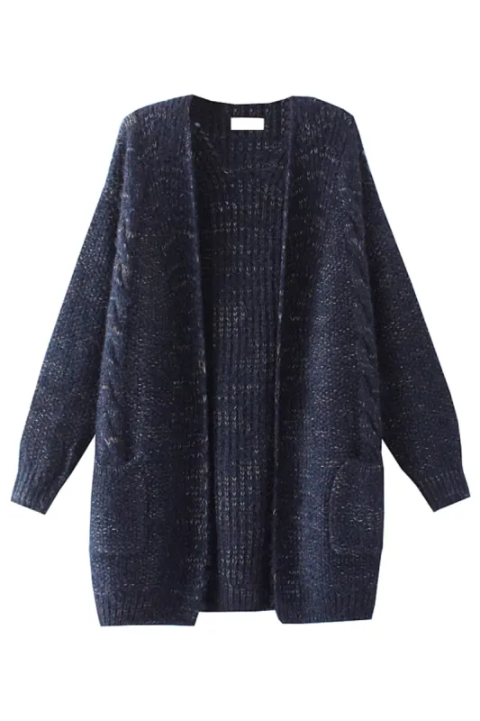 'Miriam' Fuzzy Mid-Length Knitted Cardigan (2 Colors) sold by Goodnight Macaroon