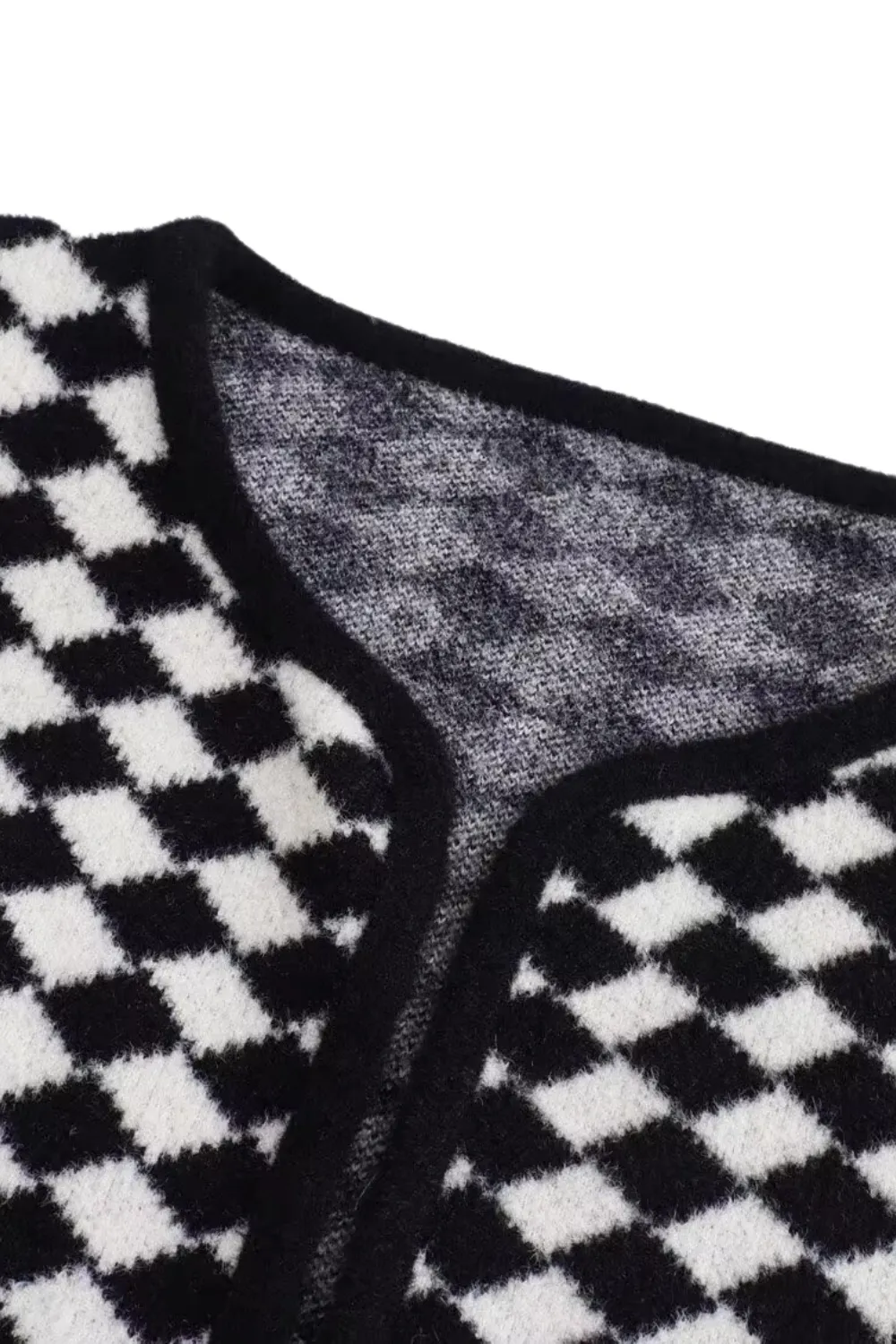 'Hilary' Open-Front Argyle Pattern Cardigan sold by Goodnight Macaroon product image thumbnail 3