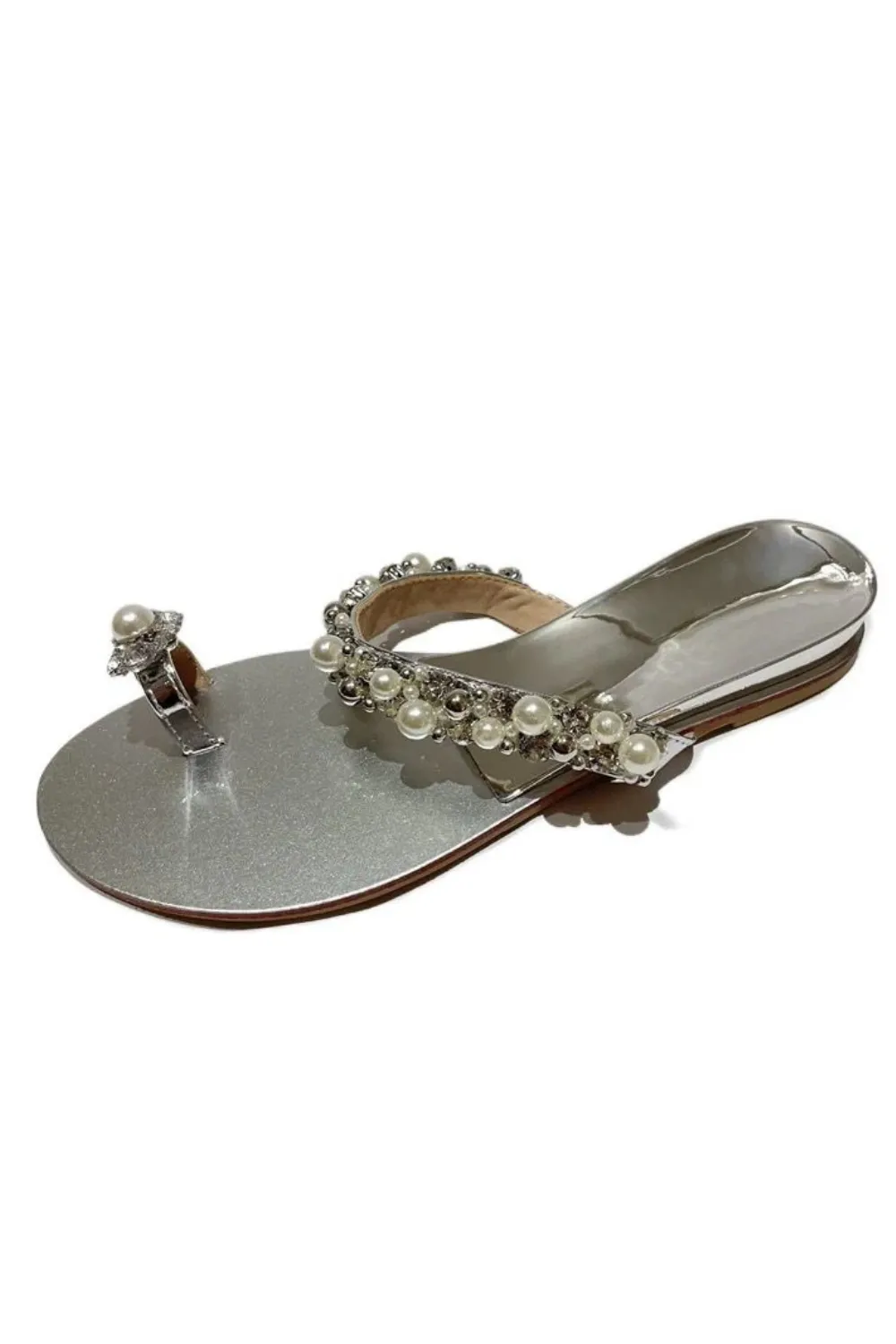 'Isabella' Rhinestones Open-Toe Flat Sandals (3 Colors) sold by Goodnight Macaroon
