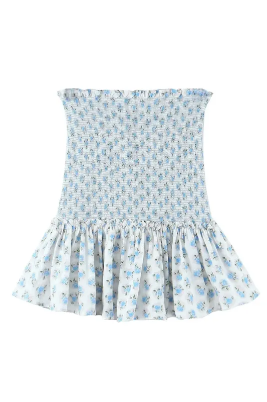 'Dorothy' Floral Smocked Ruffled Skirt made by Goodnight Macaroon