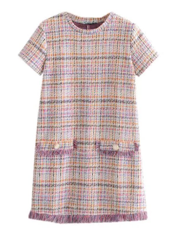 'Sonia' Short Sleeve Tweed Mini Dress made by Goodnight Macaroon
