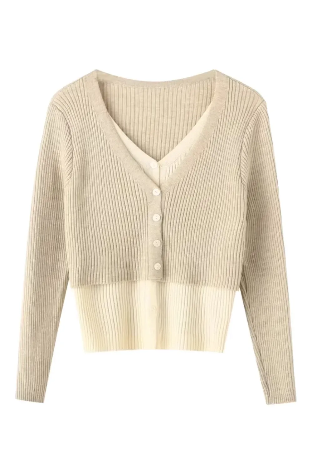 'Liza' V-Neck Ribbed-Knit Cardigan (3 Colors) sold by Goodnight Macaroon