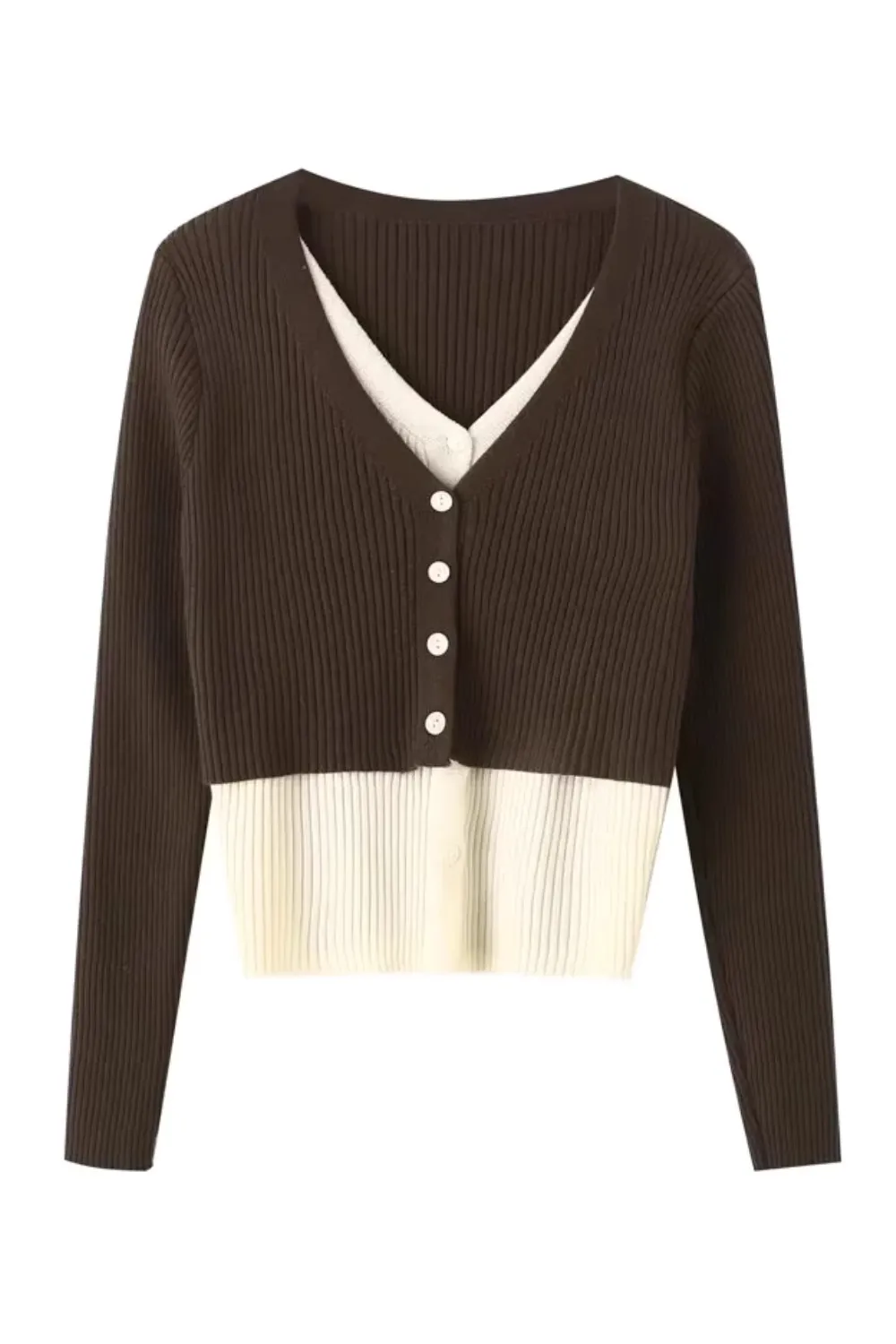 'Liza' V-Neck Ribbed-Knit Cardigan (3 Colors) sold by Goodnight Macaroon product image thumbnail 2