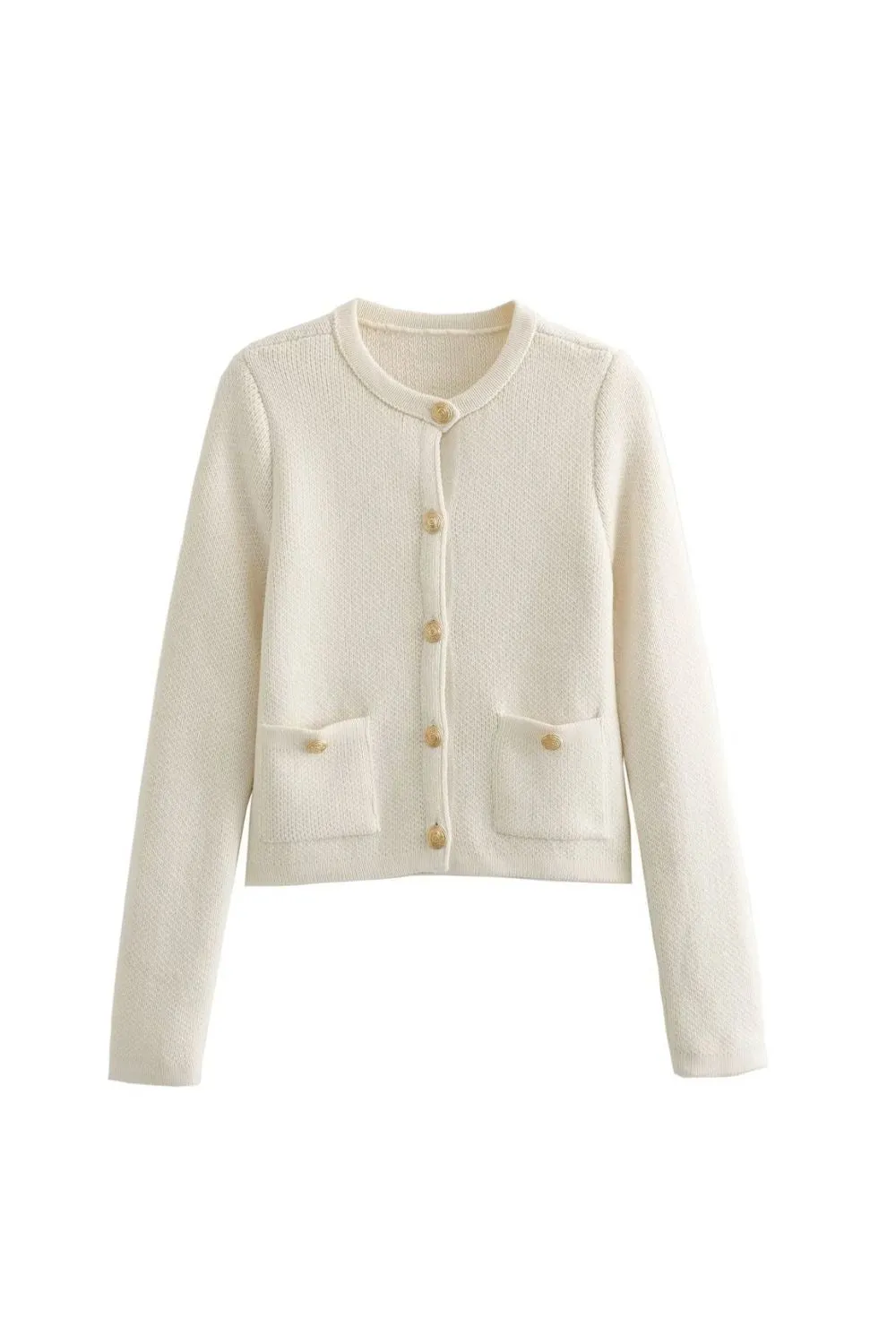 'Paisley' Gold Button Front Knit Coat sold by Goodnight Macaroon product image thumbnail 4