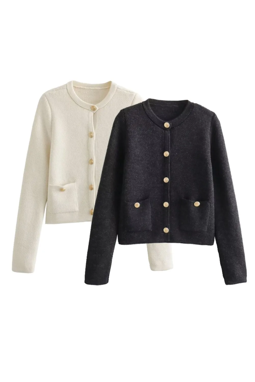 'Paisley' Gold Button Front Knit Coat sold by Goodnight Macaroon